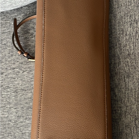 Tory Burch Tan Leather Tote with Red Accent - Picture 9 of 10